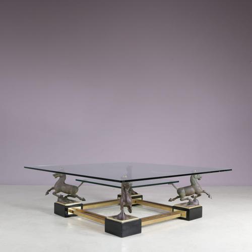Flying Horse of Gansu Coffee Table from Maison Charles, France, 1970s For Sale - Image 12 of 12