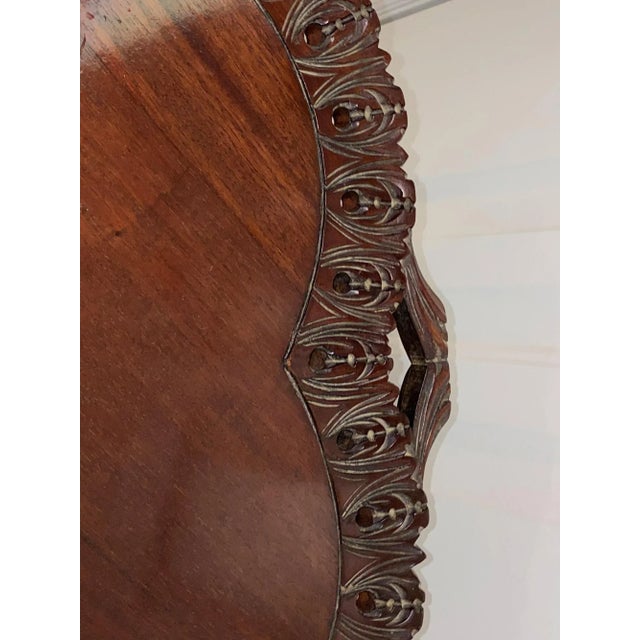 19th Century Antique Chippendale Round Table With Fold-Down Top For Sale - Image 5 of 13