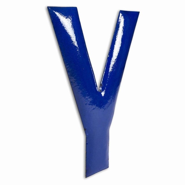 Vintage Enameled Letter Y, 1960s For Sale - Image 3 of 11