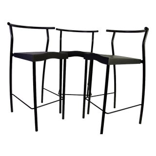 Black Barstools by Philippe Starck for Kartell, Italy, 1980s, Set of 3 For Sale