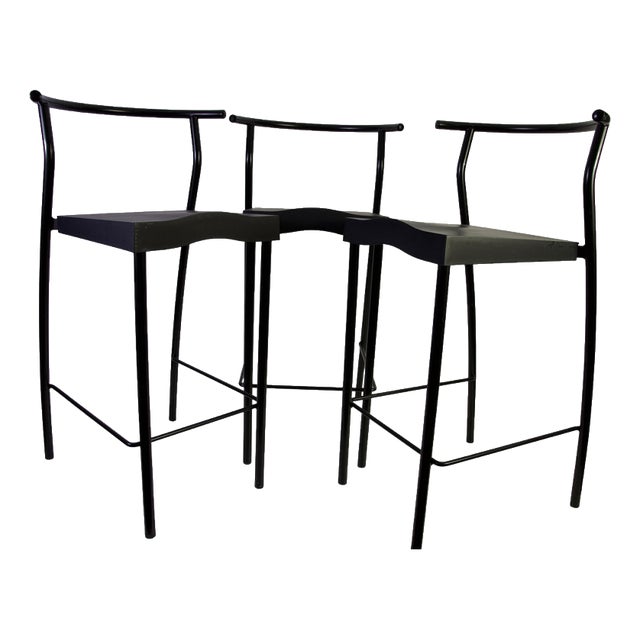 Black Barstools by Philippe Starck for Kartell, Italy, 1980s, Set of 3 For Sale