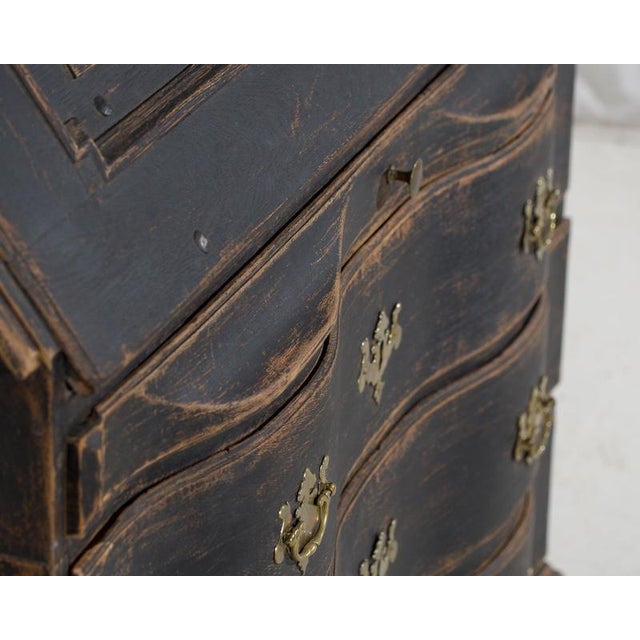Black Antique Baroque Cabinet in Wood, 1800 For Sale - Image 8 of 14