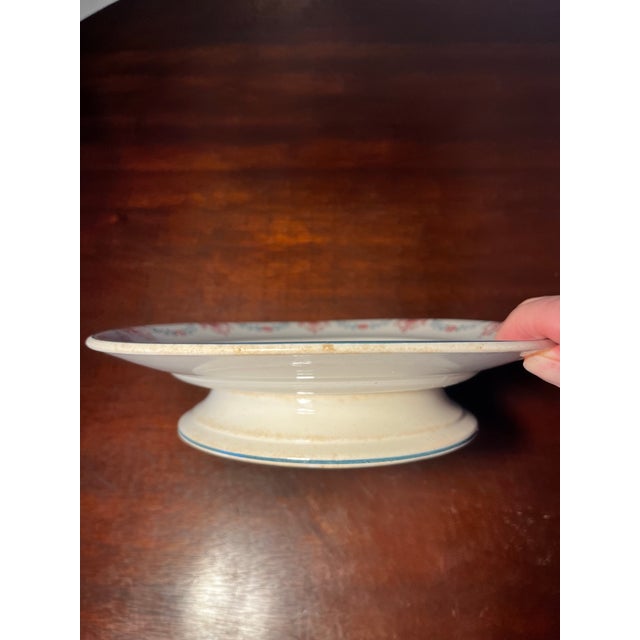 Longwy Antique Ironstone Longwy Pedestal Plate For Sale - Image 4 of 4