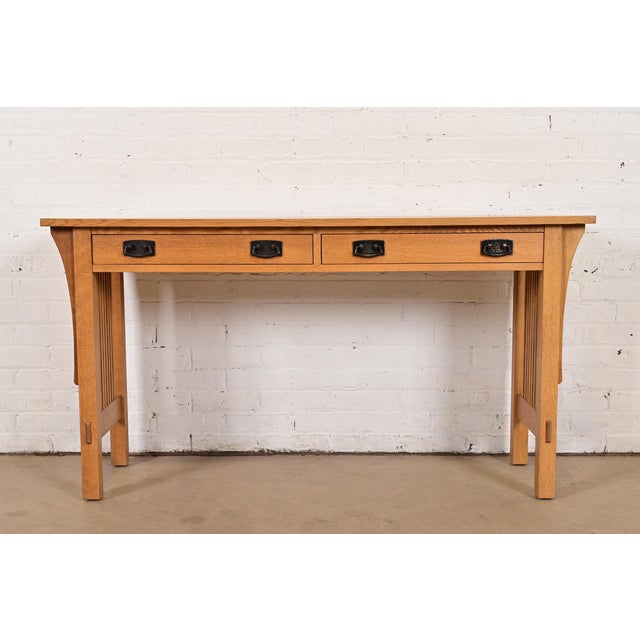An exceptional Mission or Arts & Crafts spindle sideboard, buffet server, or console table By L. & J.G. Stickley USA,...