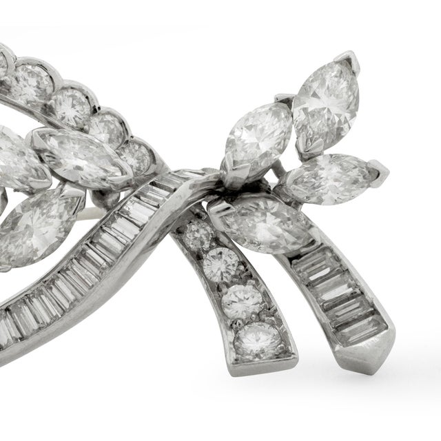 Contemporary Platinum Diamond Brooch Pendant For Sale - Image 3 of 6