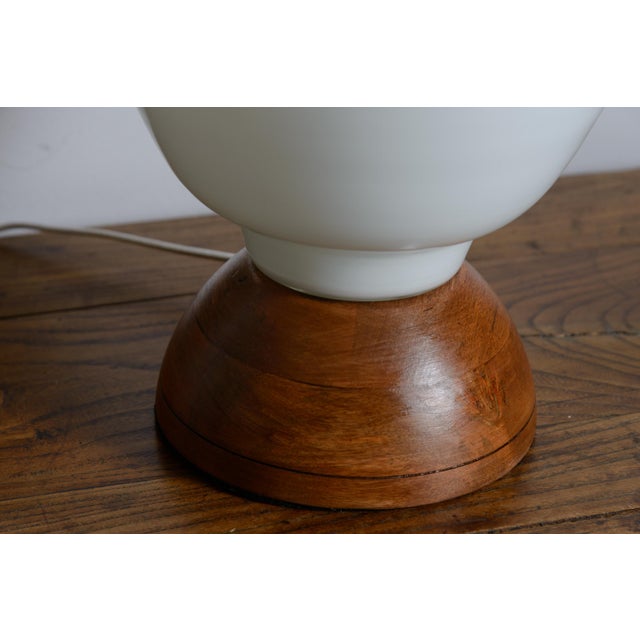 Vintage Huge White Murano Cased Glass Table Lamps - A Pair For Sale - Image 10 of 11