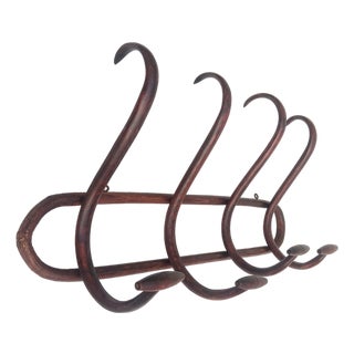 Vintage Bentwood Wall Coat Rack, 1950s For Sale