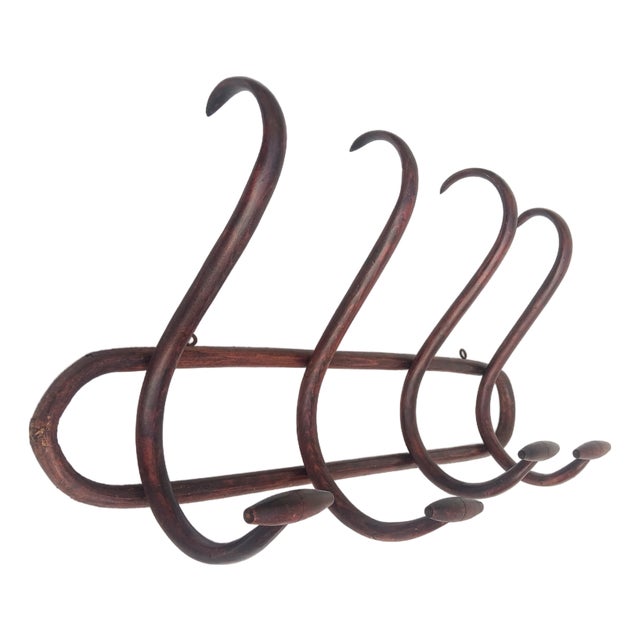 Vintage Bentwood Wall Coat Rack, 1950s For Sale