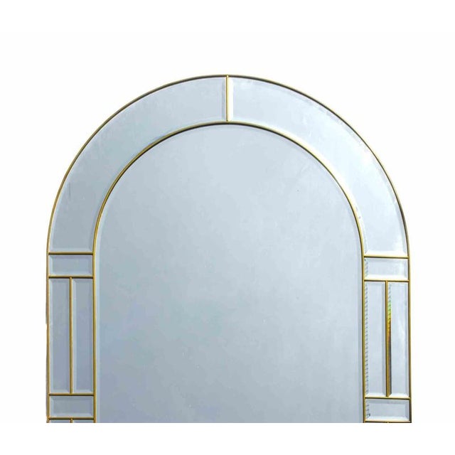 Vintage brass wall mirror realized in Italy in 1970s. Very Good condition.