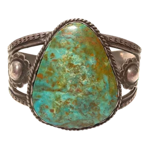 Old Pawn Silver and Turquoise Bracelet/Cuff