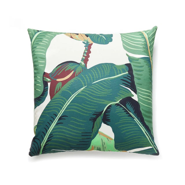 Contemporary Hinson for The The House of Scalamandré Palm Pillow, Green For Sale - Image 3 of 3