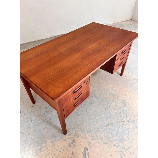 Brown Freestanding Teak Desk by Sigh & Søns Møbler, Denmark For Sale - Image 8 of 11