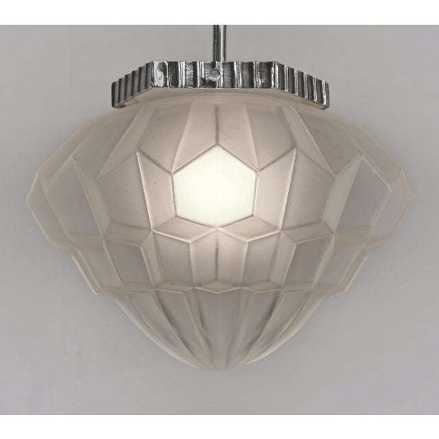 1920s French Art Deco Pendant Light by Degue - 1925 France For Sale - Image 5 of 11