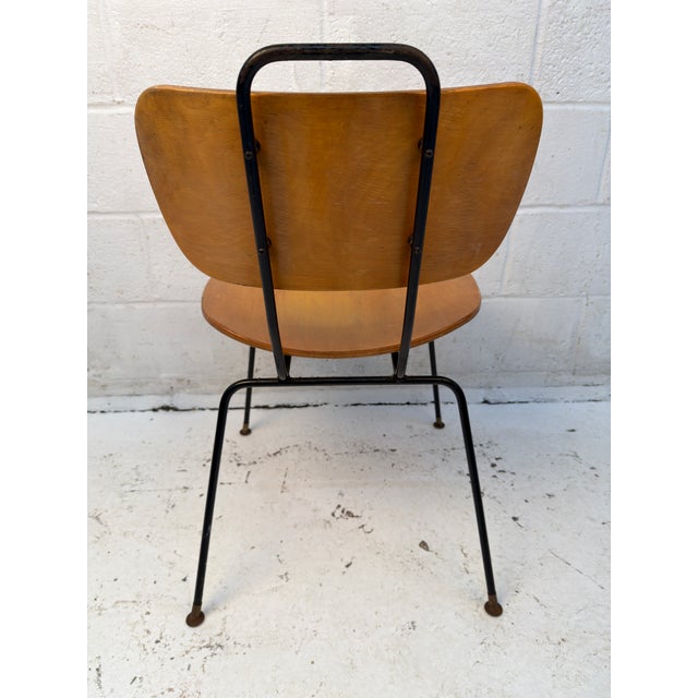 Set of Six Vintage Molded Plywood and Metal Chairs For Sale - Image 11 of 14