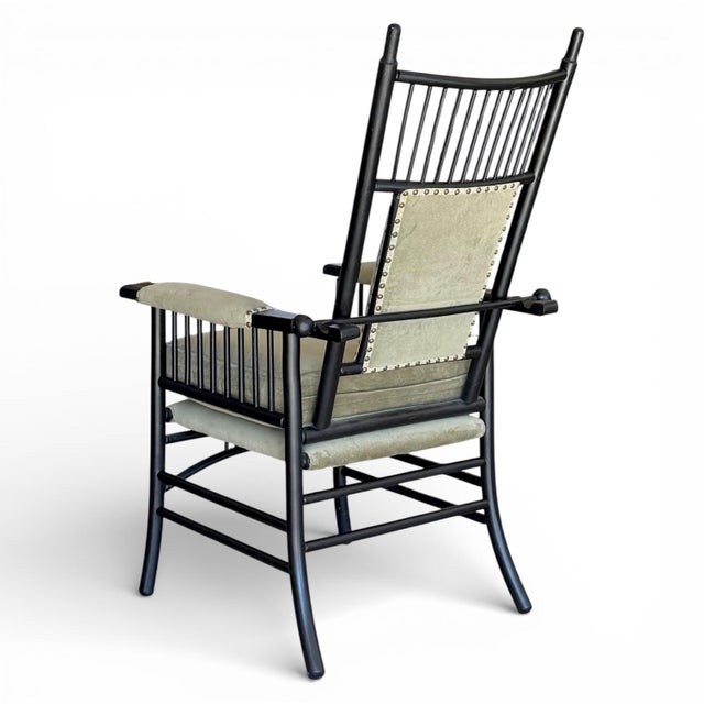 Late 19th Century English Arts and Crafts Reclining “Morris” Chair in the Manner of Liberty and Co. For Sale - Image 10 of 17