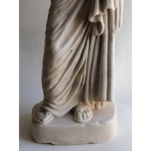 Italian Saint Sculpture in Carrara Marble, 20th Century For Sale - Image 4 of 7