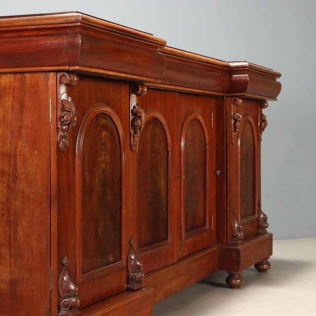 19th Century Victorian Carved Mahogany Sideboard, England For Sale - Image 3 of 12
