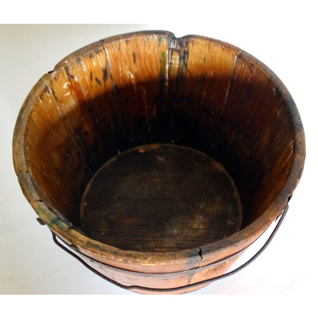 Antique American Staved Maple Sap Bucket For Sale - Image 11 of 14