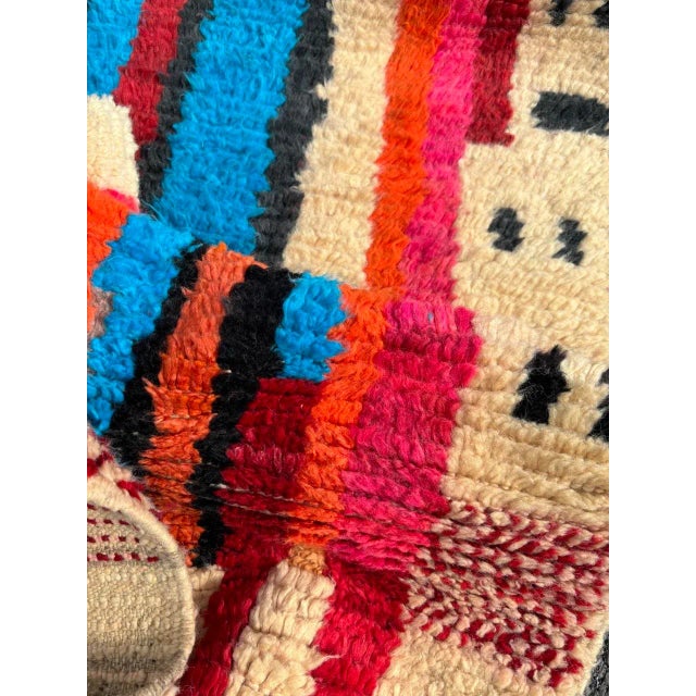 Modern Red Abstract Moroccan Berber Runner Wool Rug For Sale - Image 6 of 7