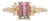 Watermelon Tourmaline Ring With Natural Diamond Accents: Solid 14k Gold, 7x4.5mm, Size 6.75 For Sale