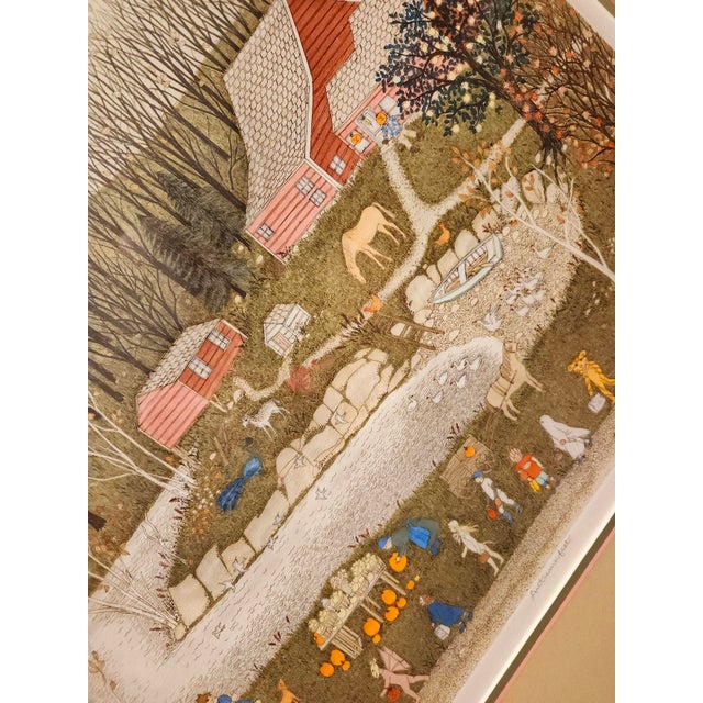 Final Clearance Thru 2025 Cuca Romley b.1933 Signed Folk Art American Lifestyle Painted Etched Drawing of 20th Century For Sale - Image 11 of 18