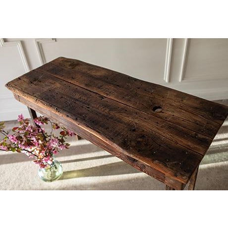 19th Century Reclaimed Wood and Copper Console Table For Sale - Image 4 of 18