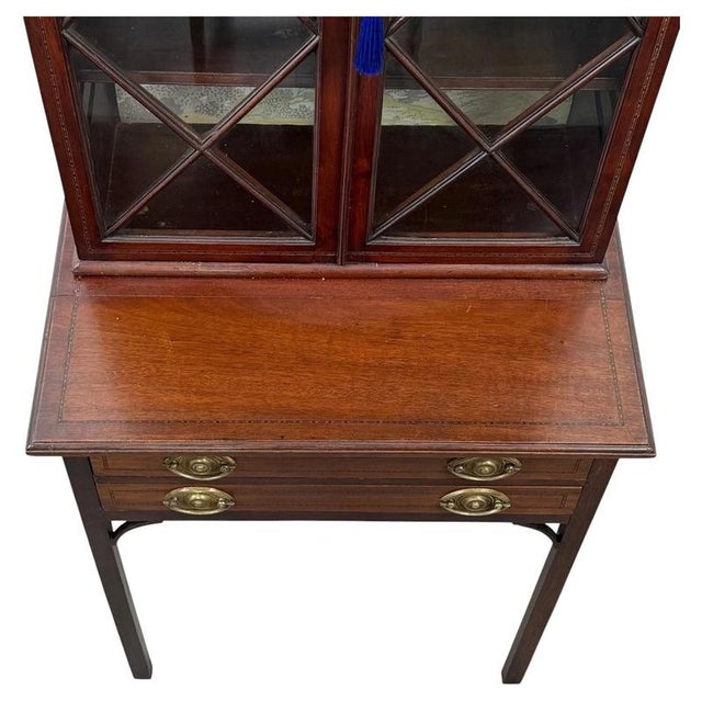 Antique English Georgian Mahogany Display Cabinet, 1700s For Sale - Image 6 of 13