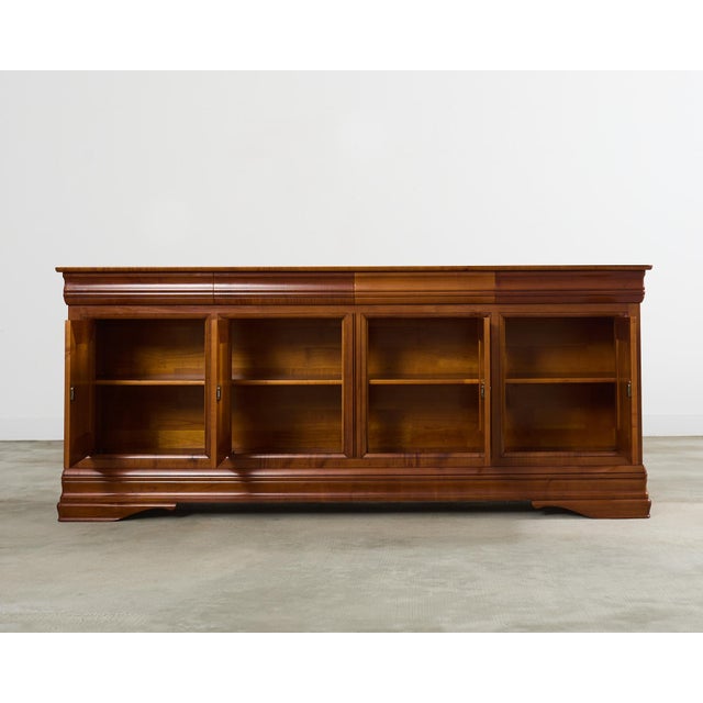 Wood Grand French Louis Philippe Style Fruitwood Sideboard Enfilade For Sale - Image 7 of 12