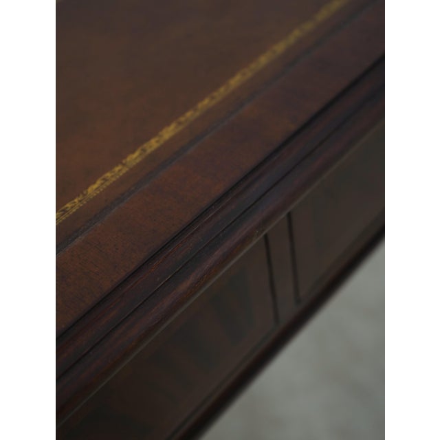 Scarborough House Leather Top Crotch Mahogany Games Table For Sale - Image 10 of 18
