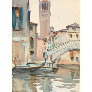 Rialto Bridge, Venice by John Singer Sargent, Vintage Art Print, 30" X 40" For Sale