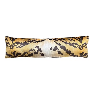 Animal Print Le Tiger Lumbar Pillow With Down Fill For Sale