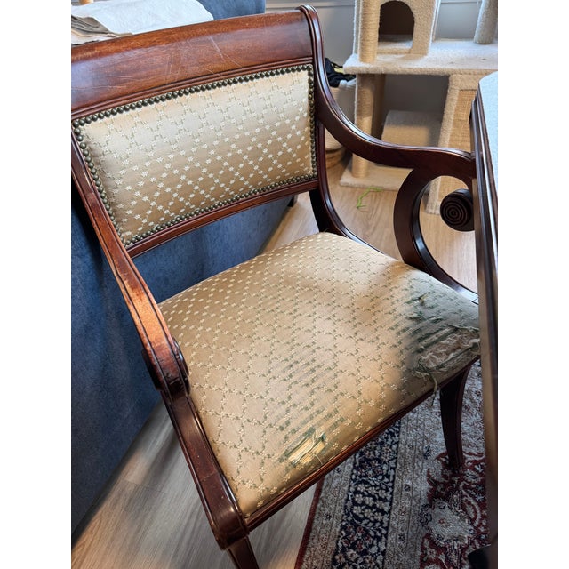 Wood Mid Century (1940’s) Drexel New Hampton Court Dining Table and Chairs For Sale - Image 7 of 7