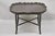 Chinoiserie Faux Bamboo Brown Lacquer Scallop Tray Top Coffee Cocktail Table For Sale - Image 10 of 10