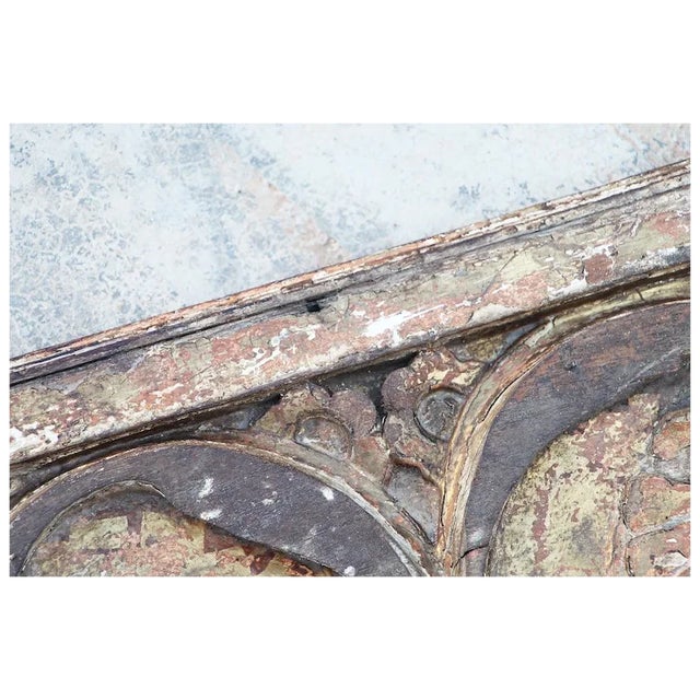 Gold 18th Century Antique, Baroque Period, Architectural Large Polychrome Altar Panel For Sale - Image 8 of 9