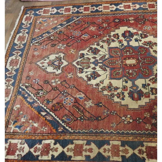 Large Traditional Tree of Life Red Wool Rug, 1920s, in Good conditions. Designed 1920 to 1949