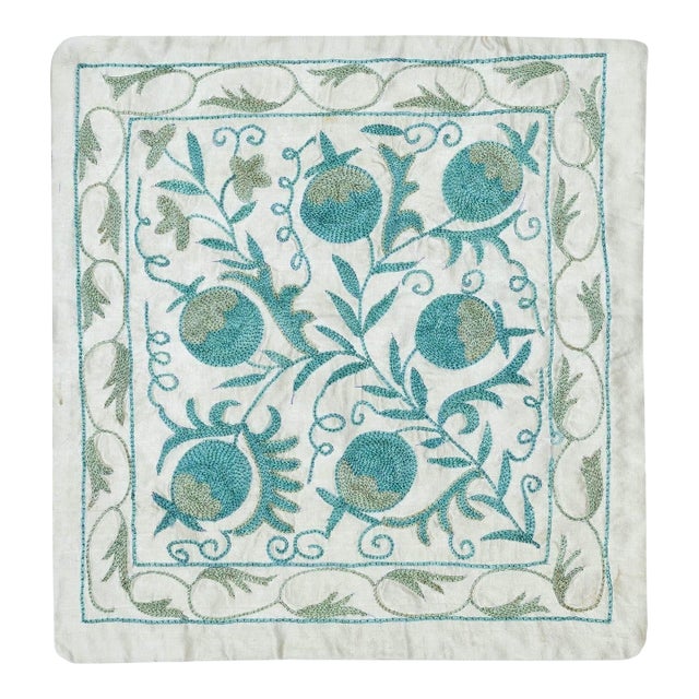 19"x21" Embroidered Throw Pillow. Pomegranate Tree Design Cushion Cover For Sale