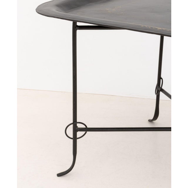 Metal Vintage Tole Painted Tray Table For Sale - Image 7 of 10