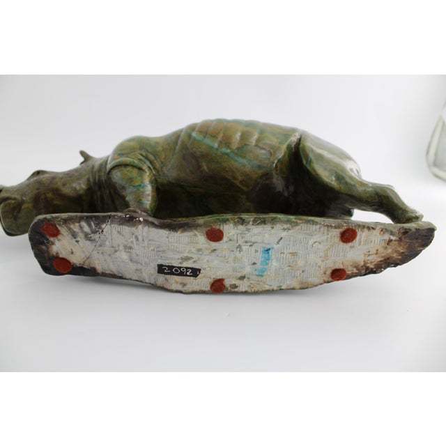 Original James Tandi Signed Verdite Shona Stone Rhinoceros Sculpture, Large For Sale - Image 13 of 14