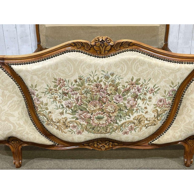 Louis XV Style Sleigh Bed, 1970s For Sale - Image 9 of 11