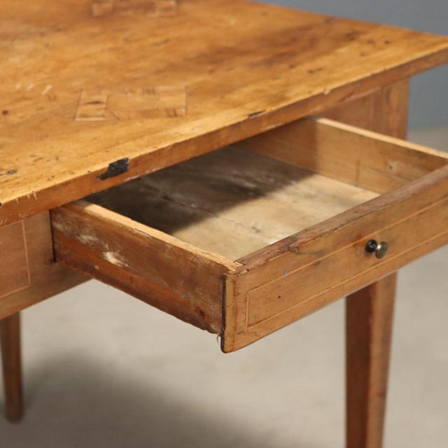 18th Century Neoclassical Walnut Table with Inlays, Italy For Sale - Image 4 of 11