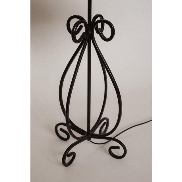 Large Scrollwork Metal Table Lamp For Sale - Image 6 of 8