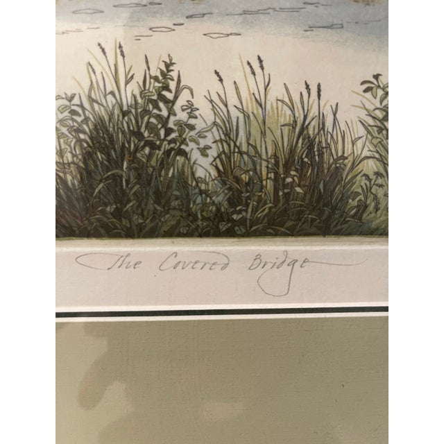 Late 20th Century Canten, Kathleen. “The Covered Bridge” Limited Edition Lithograph (27/260) of an Original Intaglio Etching For Sale - Image 4 of 12