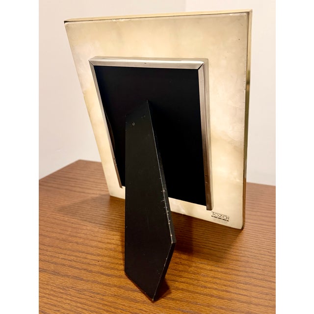 Contemporary Two's Company Tozai Home White Quartz & Brass 5x7 Photo Frame For Sale - Image 3 of 4