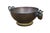 Large and impressive vintage hammered brass centerpiece bowl / jardiniere / cachepot featuring rams or goats heads with a...