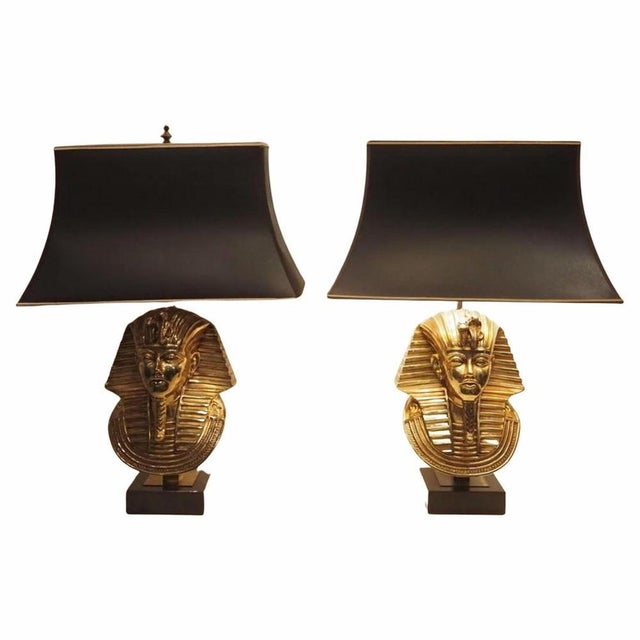 Pharaoh Table Lamps from Maison Jansen, 1970s, Set of 2 For Sale - Image 11 of 17