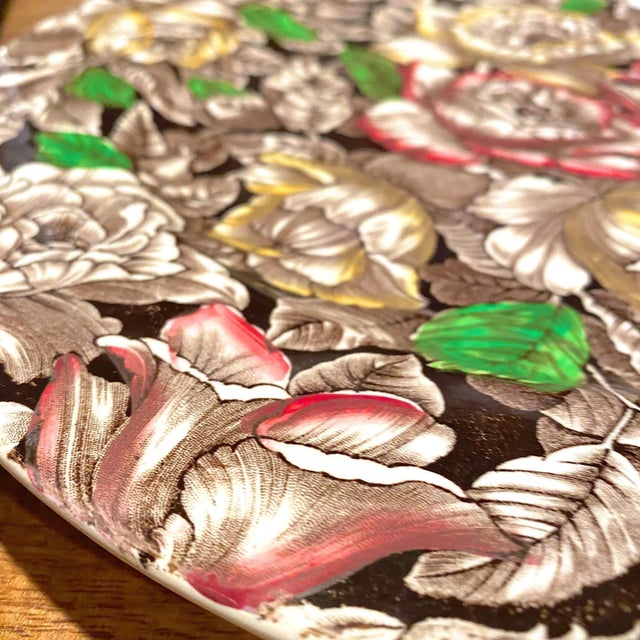 Early 20th Century Myott Sons and Company Large Floral Serving Platter For Sale - Image 5 of 10