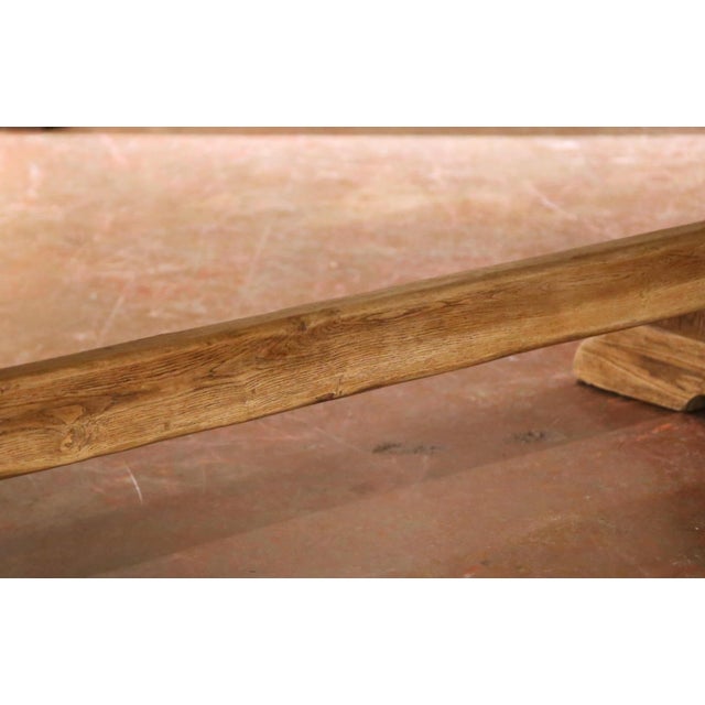 18th Century French Bleached Oak Monastery Refectory Farm Table on Trestle Base For Sale In Dallas - Image 6 of 8