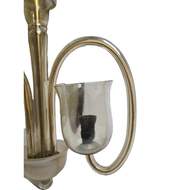 1930s Art Deco Glass Style Chandelier, Former Czechoslovakia, 1930s For Sale - Image 5 of 13