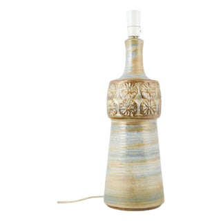 Large Ceramic Lamp with Period-Typical Pattern by Arne Finne for Søholm, 1970s For Sale