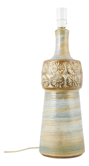 Large Ceramic Lamp with Period-Typical Pattern by Arne Finne for Søholm, 1970s
